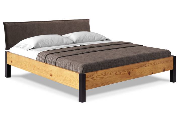 CURBY Bett mit Metallfuß und Polsterkopfteil, Material