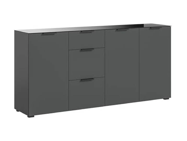 Newroom Kommode Anthrazit Sideboard mit Schubladen Wohnzimmer Flur