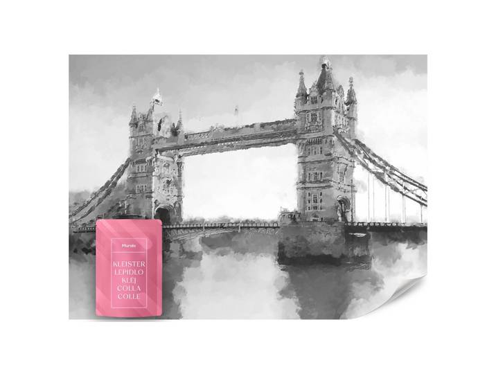 FOTOTAPETE für Wohnzimmer Tower Bridge Vintage Stil 200x140