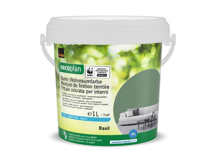 Bunte Wohnraumfarbe Basil 1L
