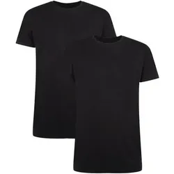 BAMBOO BASICS Bamboo basics Herren T-Shirt RUBEN, 2er Pack - Unterhemd, Rundhals, Single Jersey, Größe 2XL in Schwarz Schwarz