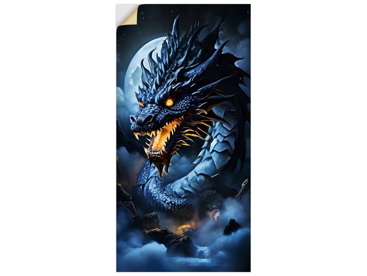 Wandbild ARTLAND Die Wut des Drachen XVII , farbe bild(er): blau, B:50cm H:100cm, Bilder, Wandbild, als Alubild, Leinwandbild, Poster, Wandaufkleber in verschied. Grössen