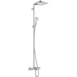 Hansgrohe Crometta E Showerpipe 240 mit Thermostat - Chrom, 240 x 240 mm, Aufputzinstallation