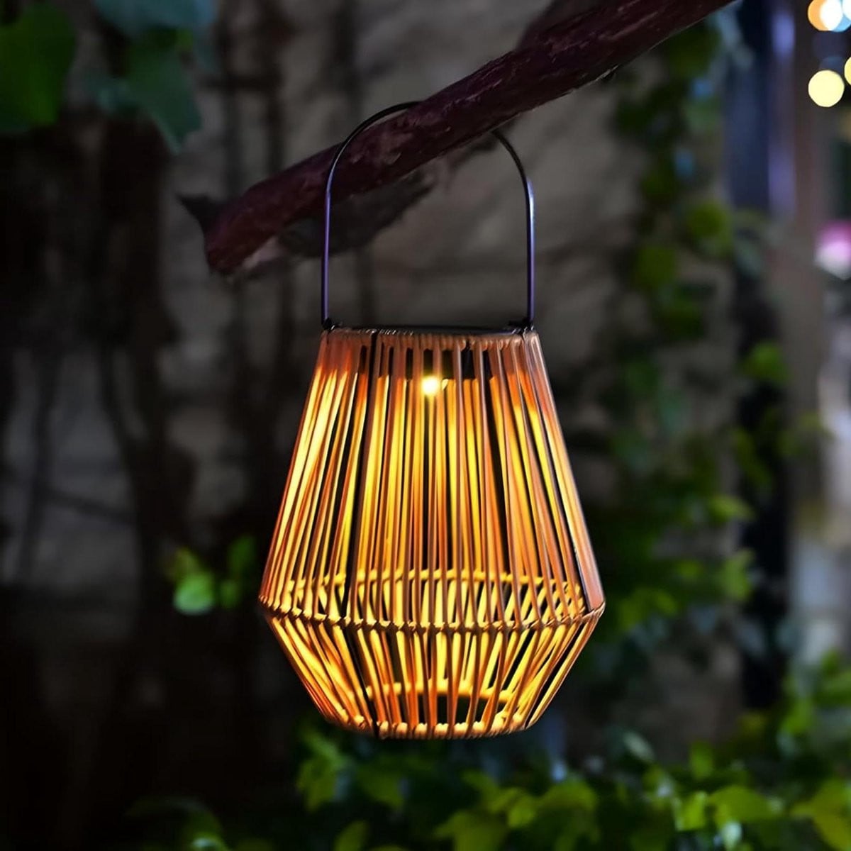 Solar Tuinlamp LED met Rotan Design - Waterdichte Buitenlamp voor Tuin, Balkon of Terras