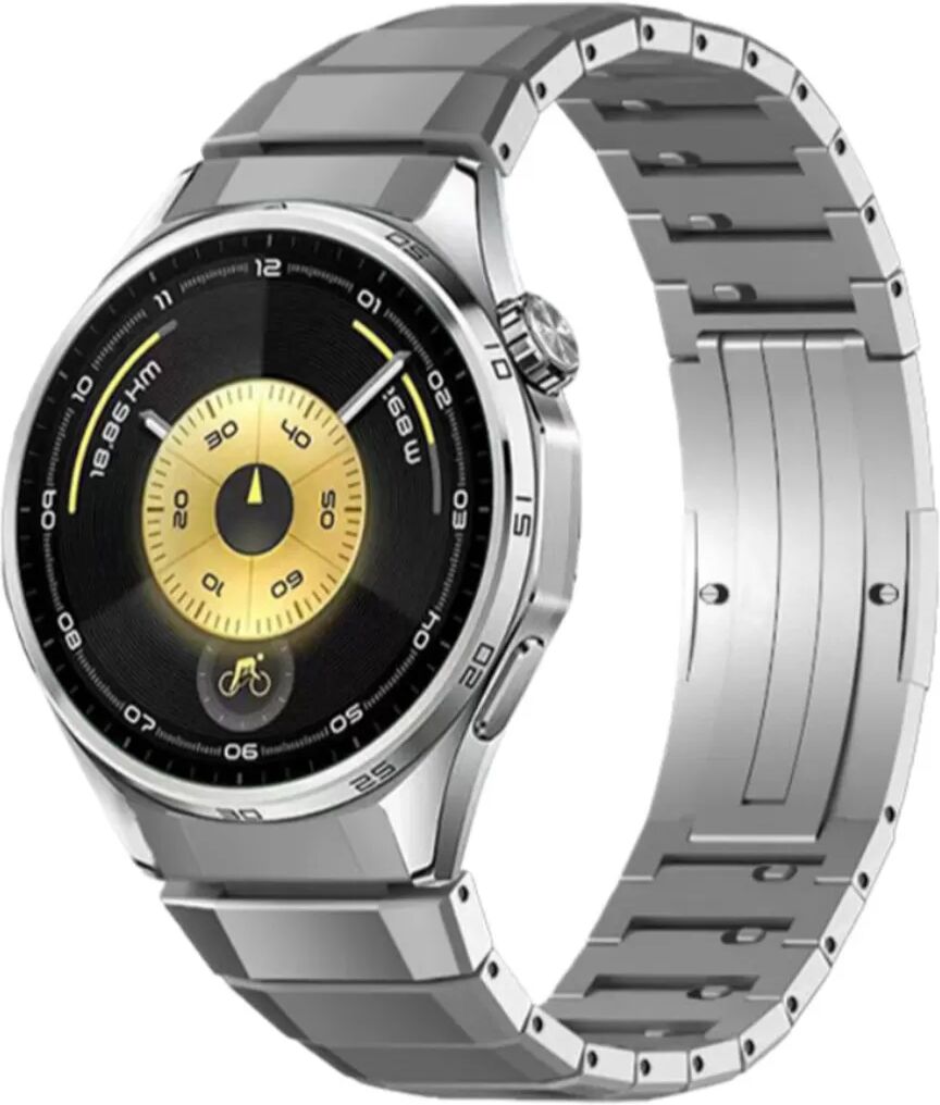 INF Titan Uhrenarmband kompatibel mit Huawei Watch GT6 - Schnellverschluss, Kratzfest Silber