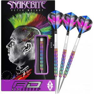 Red-Dragon Dartpfeile Snakebite 1 Rainbow Steeldarts, mit Metallspitze, 23 g, 3 Stück
