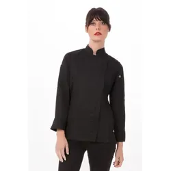 Chef Works® Damenkochjacke HARTFORD, Reissverschluss, Cool VentTM & lite, Schwarz, Größe 3XL