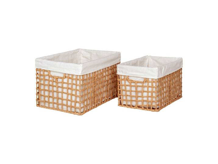Korbset Bustelo Baskets Weiß/Hellbraun, 2-teilig