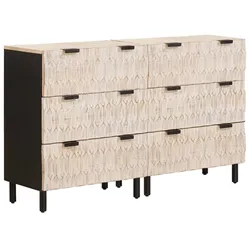 vidaXL Sideboard 2 pcs Weiße gewaschene Oberfläche 60 x 33 x 75 cm