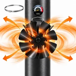 Relaxdays Kaminventilator für Ofenrohr magnetisch Schwarz