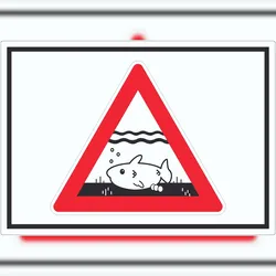 HB-Druck Achtung Laichzeit Laichschonbezirk Symbol Aufkleber A4 (210x297mm)