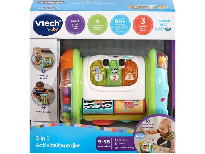 VTech Baby 3-in-1 activiteitenroller - multikleurig, 13,8 cm