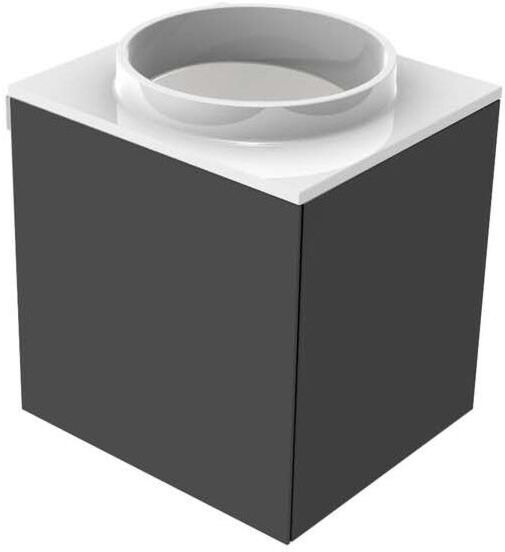 Emco Asis 958227515 Gäste-Waschtisch (Mineralguss), 450 mm Türgriff links, ohne Armaturenbohrung