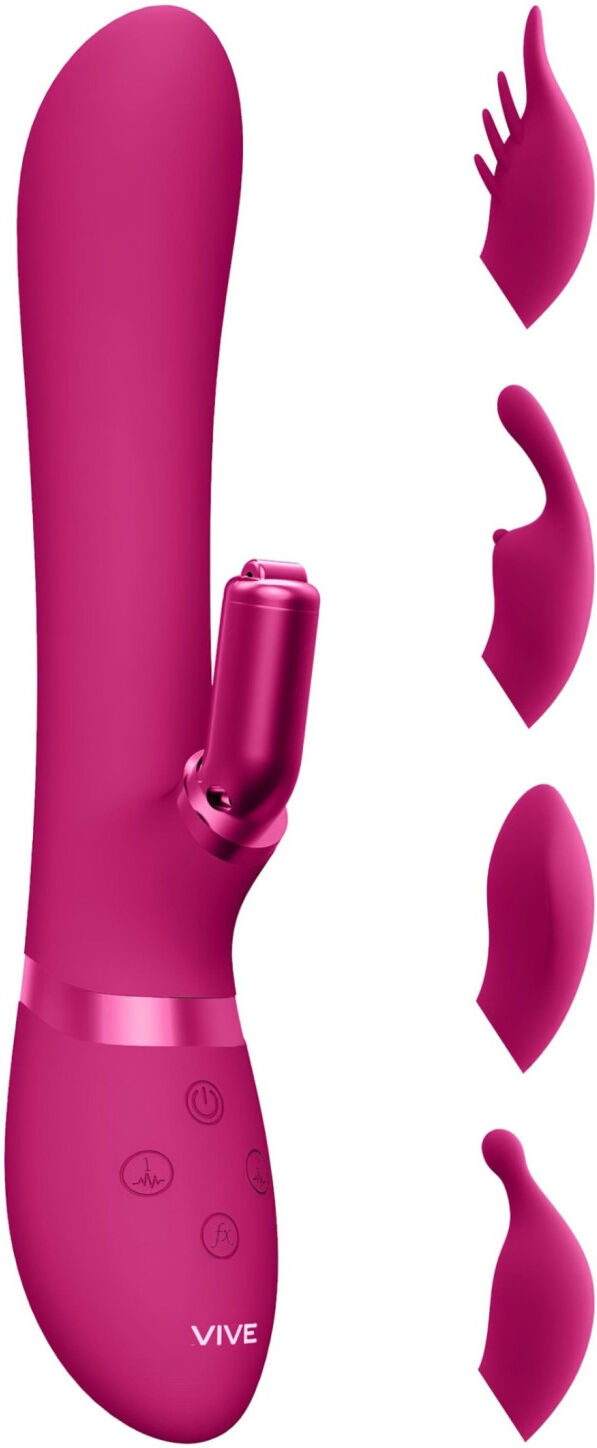 Vive Chou - Rechargeable, Interchangeable Head Clitoral Vibrator (Pink)