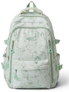 LightInthebox Teen Girls Aesthetic School Backpack, Large Capacity Multi-Pocket Bookbag with Marble Print for Middle School, High School, College, Back to School Travel