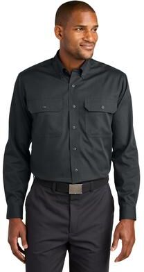 CornerStone CSW174 Long Sleeve Select Ripstop Shirt in Echo Steel size Medium   Cotton/Polyester Blend