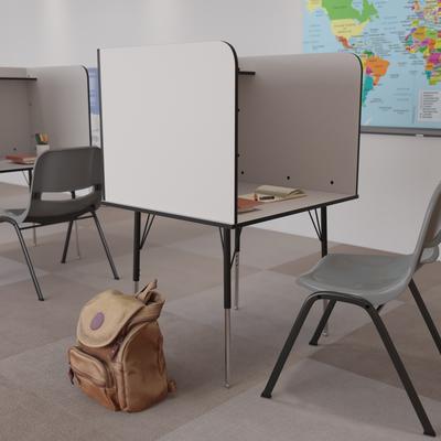 Flash Furniture Stand-Alone Study Carrel with Height Adjustable Legs