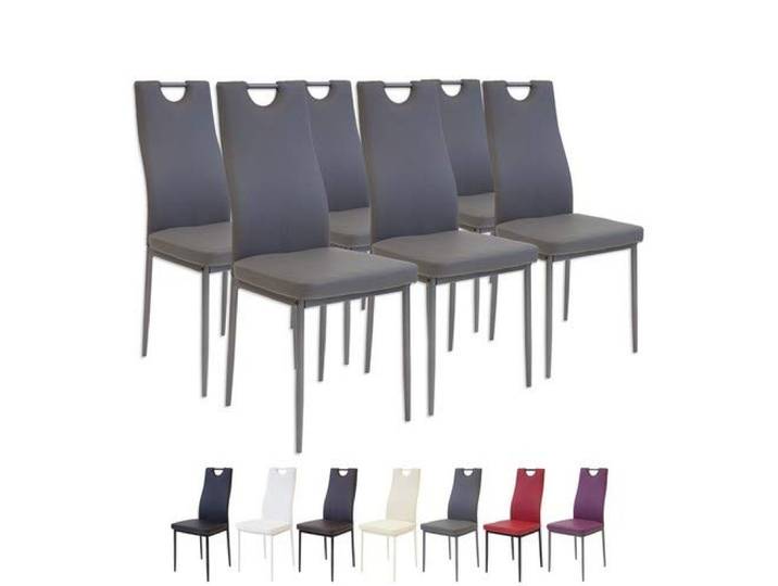 Albatros Esszimmerstühle SALERNO, 6-er Set, grau, SGS geprüft