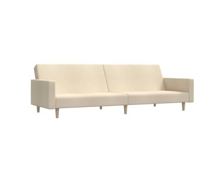Makastle SchlafSofa Couch 2 Sitzer Creme Stoff
