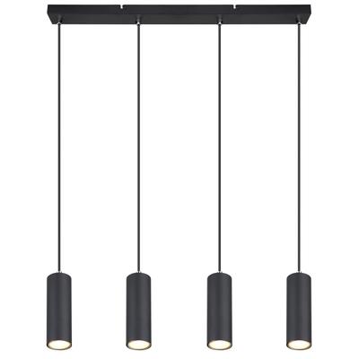GLOBO LIGHTING Hängeleuchte "ROBBY", schwarz (schwarz matt), 4, H: 120cm, 1 Stk., Leuchten, Hängeleuchte, Metall, höhenverstellbar, GU10, Hängeleuchte