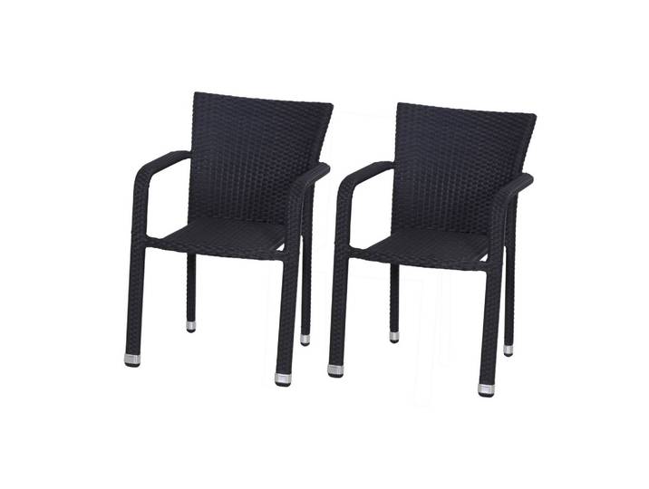 Gartensessel-Set Minas 2-tlg. Schwarz Niedriglehner