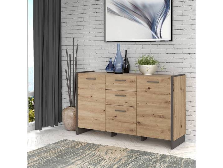 Enfilade - Type B 142 x 86 x 41cm Marron/Gris