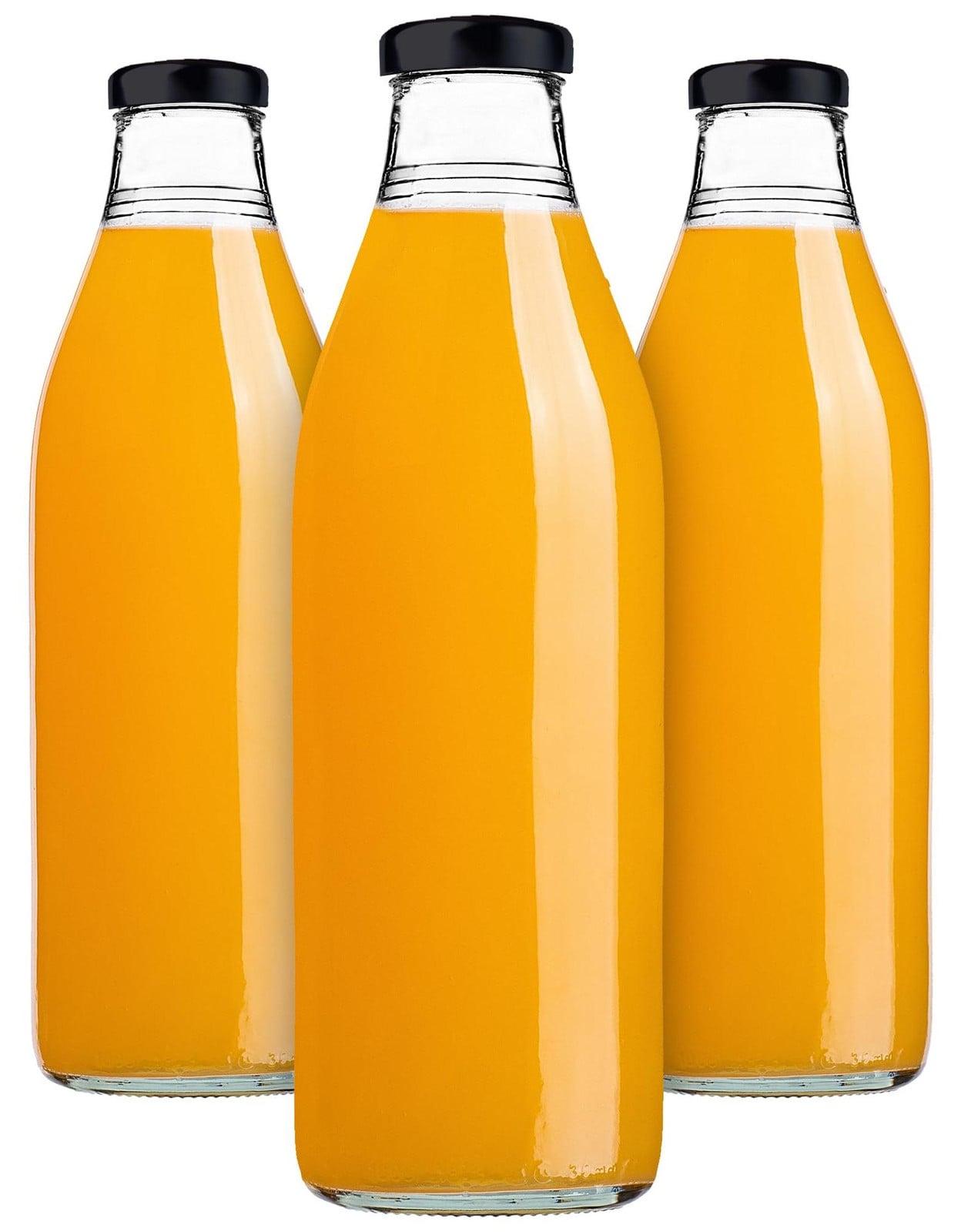 Dripio Set van 3 Zwarte Glazen Flessen met Schroefdop, 1 liter per stuk
