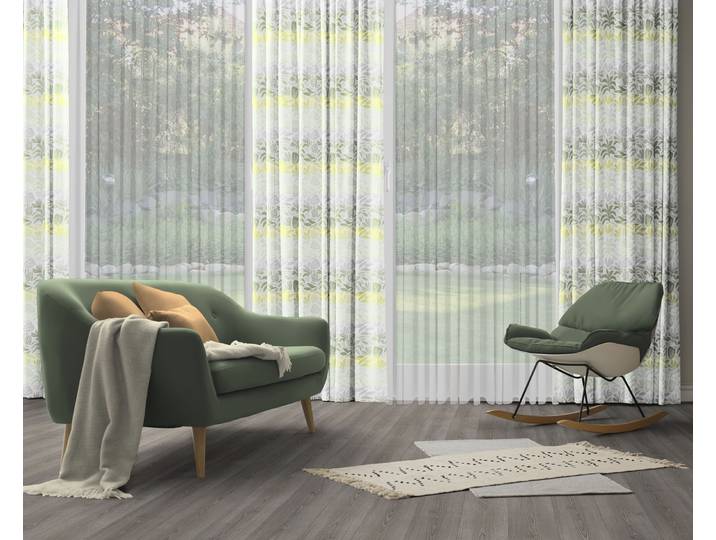 Vorhang WIRTH Kairo Gr. 4, grün, B:132cm H:245cm, Jacquard, Baumwolle, Polyester, Gardinen, Vorhang