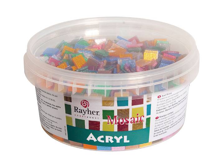 Rayher Acryl-Mosaiksteine Glitter 1 × 1 cm 300 g