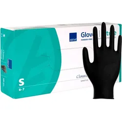 Nitrilhandschuhe Abena Classic Sensitive black S Gr. 7, puderfreie, unsterile Nitrilhandschuhe, 100 Stück/Box