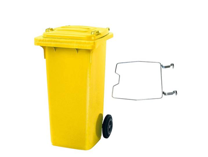 BRB-Lagertechnik Mülleimer BRB Mülltonne MGB 120 Liter, mit Klemmring für Müllsäcke, Qualität, Wirtschaftlichkeit und lange Lebensdauer