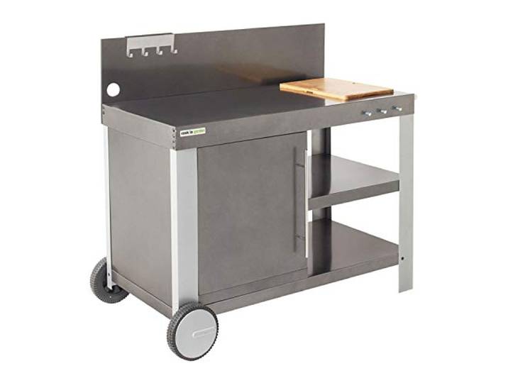 Cook'in garden - Nova XL Servierwagen mit Arbeitsplatte - Rollmöbel - Außenküche - Ideal für Plancha oder Grill - Leicht zu Bewegen - Zubehör Inklusive