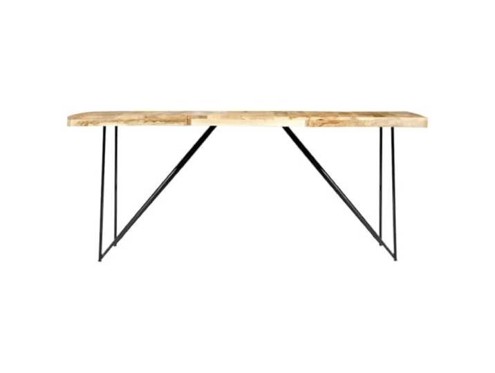 HKQWPBF Esstisch 180x90x76 cm Mango Massivholz Industrieller Stil,Stahlbeine,Retro-Look,esszimmer,Küche,stabil,langlebig,einfache Montage