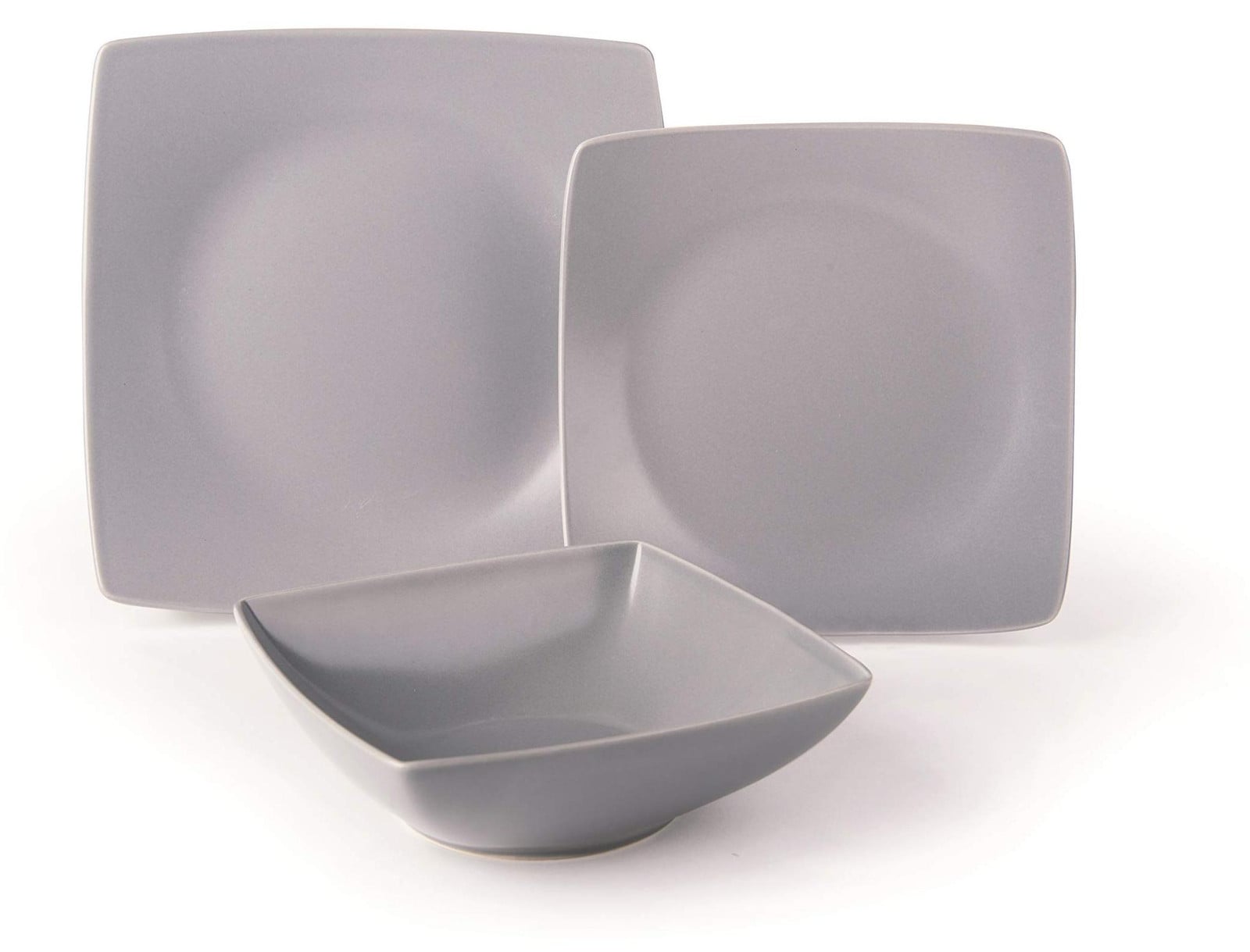 Dripio Keramische serviesset Eclipse, 18-delig, grijs, mat, voor 6 personen