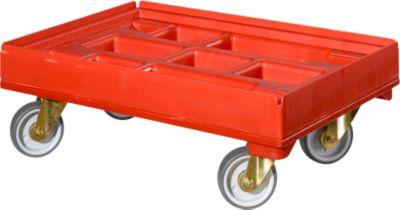 Transportroller für Behälter 610 x 410 mm, rot
