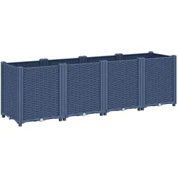 vidaXL Pflanzkübel Blaugrau 160x40x53 cm PP