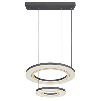 GLOBO LIGHTING Hängeleuchte "BLASIUS", schwarz, 1, Ø 50cm H: 120cm, 1 Stk., Leuchten, Hängeleuchte Schwarz/Weiß, Acryl opal, dimmbar, LED 50W, Hängeleuchte