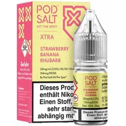 Strawberry Banana Rhubarb NicSalt Liquid by Pod Salt Xtra 10ml / 20mg