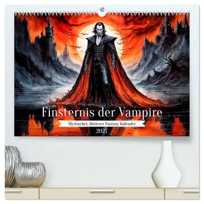 Finsternis der Vampire - Mystischer düsterer Fantasy Kalender (hochwertiger Premium Wandkalender 2027 DIN A2 quer), Kunstdruck in Hochglanz