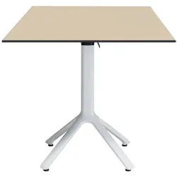 RestooTab - Klappbarer Outdoor Tisch Nemo weiß 70x70cm Dekor Coquille