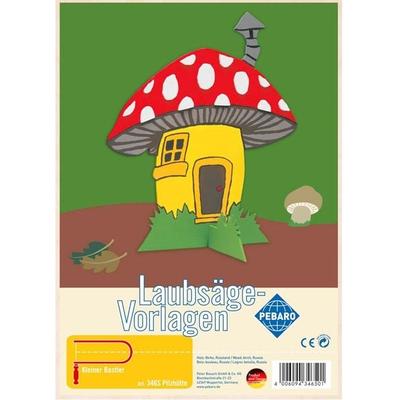 PEBARO 346S - Laubsägevorlage Pilzhütte, 1 Platte, Größe DIN A4