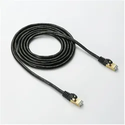 D2 Diffusion C ble RJ45 droit couleur noir - 2m S/STP Cat 8 avec snagless et connecteurs en o (S/STP, 2 m), Netzwerkkabel