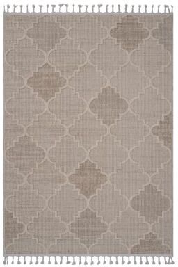 Klair Living Guros Collection Cream / Trellis Indoor / Outdoor Non-Shedding Area Rug