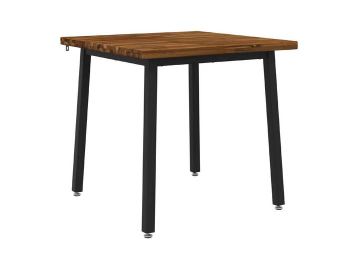 vidaXL Esstisch 70 x 70 x 75 cm Massivholz Natürlich und Schwarz (1-St)