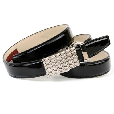 Ledergürtel ANTHONI CROWN, Damen, Gr. 80, schwarz, Leder, unifarben, Gürtel Ledergürtel, Schmaler Lackledergürtel, Metallschlaufe