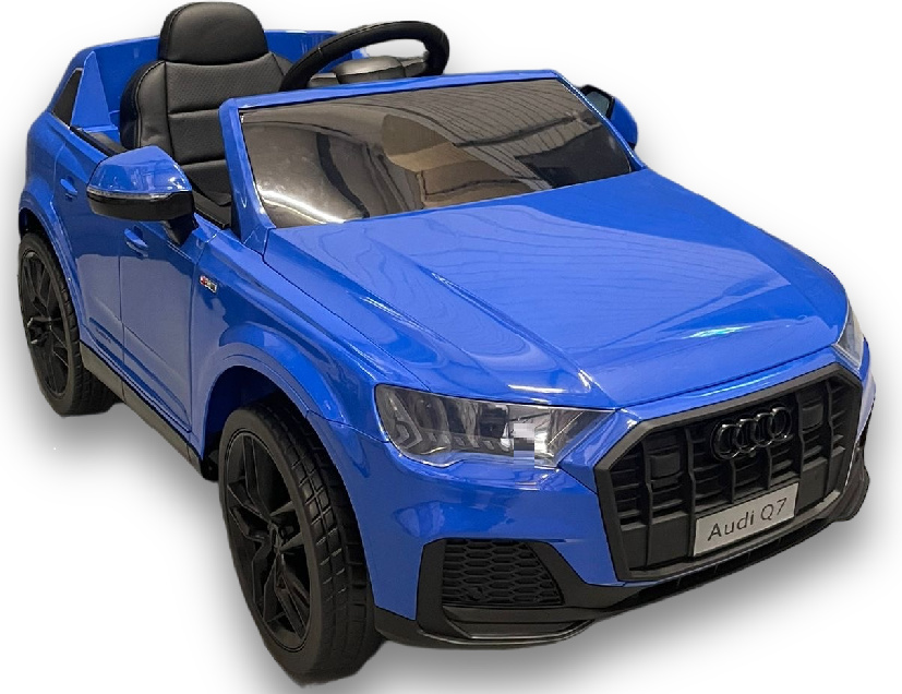 Kinder Elektroauto Audi Q7 mit zwei Motoren+LED+FB+Audio Modul blau