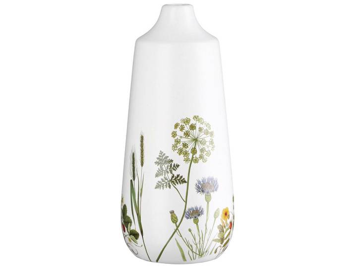 Bodenvase Wild Flowers, Mehrfarbig, Weiß, Keramik, oval, 49 cm, auch für frische Blumen geeignet,