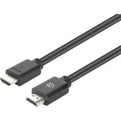 Manhattan HDMI Anschlusskabel HDMI-A Stecker, HDMI-A Stecker 3 m Schwarz 356664 4K UHD, PVC-Mantel, vergoldete Steckkontakte, doppelt geschirmt HDMI-Kabel