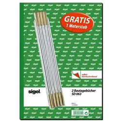 Sigel 2er-Set Bautagebuch »SD063« inkl. Meterstab gelb, 29.7x21 cm
