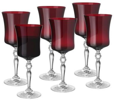 Barski Vivid Water Goblet, Ruby, 13 Oz., Set of 6
